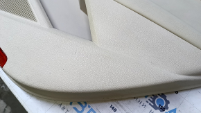 Door trim card rear right VW Passat b7 12-15 USA beige with beige insert leather, armrest beige leather, molding gray gloss, with squeaker, dents, abrasions, scratches, broken fastening