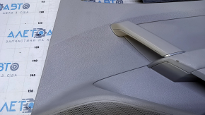 Door trim card rear right VW Passat b8 16-19 USA gray with gray insert leather, armrest gray leather, molding light wood gloss, tear, dent, scuff, abrasions