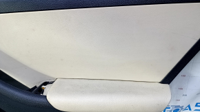 Door trim card rear right VW Jetta 11-18 USA black with beige insert leather, armrest beige leather, molding beige structure, type 1, scuffs, scratches, burrs, for dry cleaning