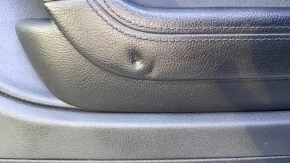 Door trim card rear right VW CC 08-17 black with black insert leather, armrest black leather, gray molding structure, with squeaker, dent, scratches, abrasions, broken fastener