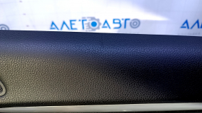 Door trim card rear right VW CC 08-17 black with black insert leather, armrest black leather, gray molding structure, with squeaker, dent, scratches, abrasions, broken fastener
