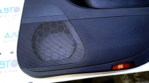 Door trim card rear right VW CC 08-17 black with black insert leather, armrest black leather, gray molding structure, with squeaker, dent, scratches, abrasions, broken fastener