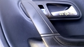 Door trim card rear right VW CC 08-17 black with black insert leather, armrest black leather, gray molding structure, with squeaker, dent, scratches, abrasions