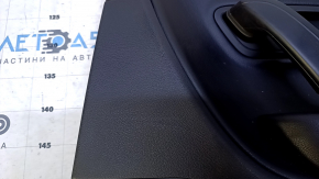 Door trim card rear right VW CC 08-17 black with black insert leather, armrest black leather, gray molding structure, with squeaker, dent, scratches, abrasions