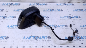 Side mirror right Volvo XC90 16-22 15+4 pins, turn signal, heated, auto-dimming, BSM, camera, black, cracked turn signal