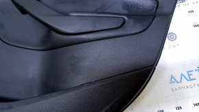 Door trim card rear right Ford Escape MK3 17-19 rest black with black insert plastic, armrest black leather, scratches, abrasions