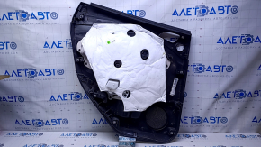 Door trim card rear left Ford Escape MK3 17-19 rest black with black insert plastic, armrest black leather, under the tweeter, scratches, abrasions