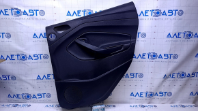 Door trim card rear left Ford Escape MK3 17-19 rest black with black insert plastic, armrest black leather, under the tweeter, scratches, abrasions