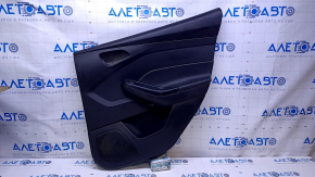 Door trim card rear right Ford Focus mk3 11-14 black with black insert plastic, armrest black plastic, scuffs, scratches