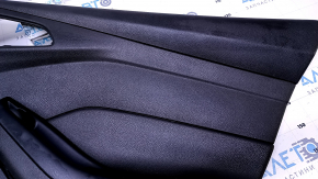 Door trim card rear right Ford Focus mk3 11-14 black with black insert plastic, armrest black plastic, scuffs, scratches