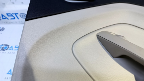 Door trim card rear right Ford Escape MK3 13-16 prerest beige with beige insert plastic, armrest beige leather, scratches, abrasions, scuffs