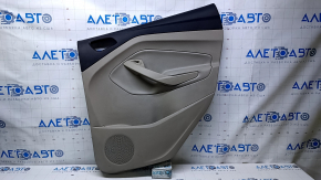 Door trim card rear right Ford Escape MK3 13-16 prerest beige with beige insert plastic, armrest beige leather, scratches, abrasions
