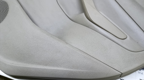 Door trim card rear right Ford Escape MK3 13-16 prerest beige with beige insert plastic, armrest beige leather, scratches, abrasions