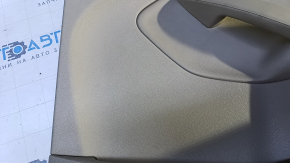 Door trim card rear right Ford Escape MK3 13-16 prerest beige with beige insert plastic, armrest beige leather, scratches, abrasions, tear on leather