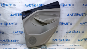 Door trim card rear right Ford Escape MK3 13-16 prerest beige with beige insert plastic, armrest beige leather, under the tweeter, scuffs