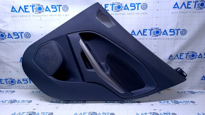 Door trim card rear right Ford Ecosport 18-19 black with black insert plastic, armrest black cloth, handle molding gray gloss, scuffs, scratches