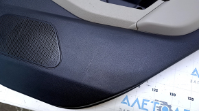 Door trim card rear right Ford Fiesta 11-19 black with gray insert plastic, armrest gray plastic, scratches, abrasions