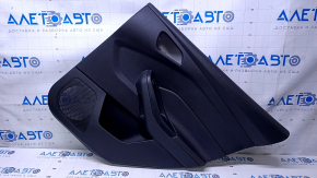 Door trim card rear right Ford Focus mk3 11-14 black with black insert plastic, armrest black plastic, scuffs, scratches