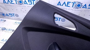 Door trim card rear right Ford Focus mk3 11-18 black with black insert plastic, armrest black plastic, under fur window lifter, scuffs, scratches