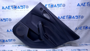 Door trim card rear right Ford Focus mk3 11-18 black with black insert cloth, armrest black cloth, under tweeter, scuffs, scratches