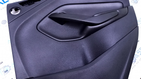Door trim card rear right Ford Escape MK3 17-19 rest black with black insert plastic, armrest black leather, under the tweeter, scratches, abrasions