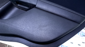 Door trim card rear right Ford Fusion mk5 13-16 black with black insert cloth, armrest black leather, molding gray gloss, scratches, abrasions, bumps, dents