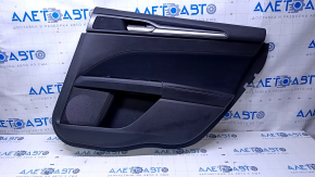 Door trim card rear right Ford Fusion mk5 13-16 black with black insert cloth, armrest black leather, molding gray gloss, scratches, abrasions, dents