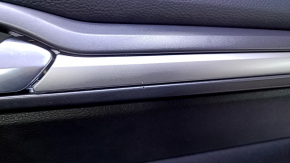 Door trim card rear right Ford Fusion mk5 13-16 black with black insert cloth, armrest black leather, molding gray gloss, scratches, abrasions, dents