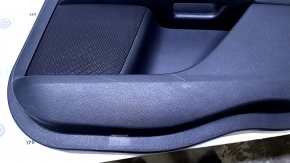 Door trim card rear right Ford Fusion mk5 13-16 black with black insert leather, armrest black leather, molding dark wood gloss, scratches, abrasions, scuffs