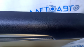 Door trim card rear right Ford Fusion mk5 13-16 beige with beige insert cloth, armrest beige leather, molding gray structure, scuffs, bumps, dents, abrasions, scratches