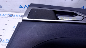 Door trim card rear right Ford Fusion mk5 17-20 black with black insert cloth, armrest black leather, molding gray structure, scratches, abrasions, dents