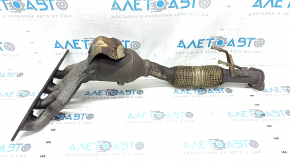 Exhaust manifold with catalytic converter Ford Fusion mk5 13-20 hybrid, plug-in, rusty, mesh torn, bolts broken