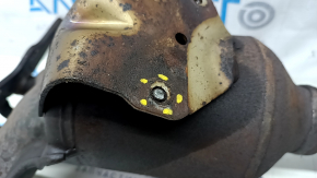 Exhaust manifold with catalytic converter Ford Fusion mk5 13-20 hybrid, plug-in, rusty, mesh torn, bolts broken