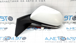 Side mirror left Toyota Prius 50 Prime 17-20 5 pins, heated, white, cracks in the mirror frame