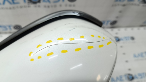 Side mirror right Toyota Prius 50 Prime 17-20 5 pins, heated, white, scratch, cracks in the mirror frame