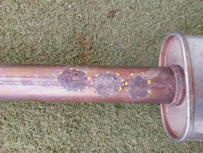 Muffler rear part with barrel Dodge Dart 13-16 2.0 2.4 2 pipes, burnt, dents