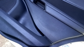 Door trim card rear right Ford Edge 15-18 black with black insert cloth, armrest black leather, molding gray structure, dents, abrasions, scratches, crack