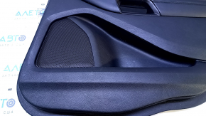 Door trim card rear right Ford Edge 15-18 black with black insert cloth, armrest black leather, molding gray structure, dents, abrasions, scratches, crack