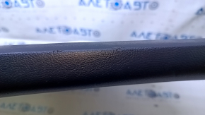 Door trim card rear right Ford Edge 15-18 black with beige insert cloth, armrest black leather, molding gray structure, scuffs, dents, bumps, abrasions, scratches