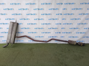 Exhaust line for 1 pipe Ford Fusion mk5 13-19 2.0 hybrid, plug-in with catalytic converter, rusty, studs sawed off