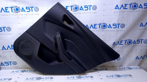 Door trim card rear right Ford Focus mk3 11-14 black with black insert plastic, armrest black plastic, scuffs, scratches