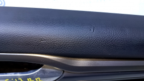 Door trim card rear right Ford Fusion mk5 17-20 black with black insert cloth, armrest black leather, molding gray structure, scratches, abrasions, scuffs, dents