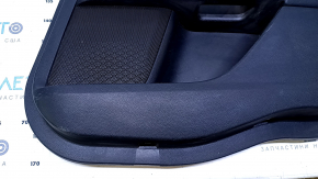 Door trim card rear right Ford Fusion mk5 17-20 black with black insert cloth, armrest black leather, molding gray structure, scratches, abrasions, scuffs, dents