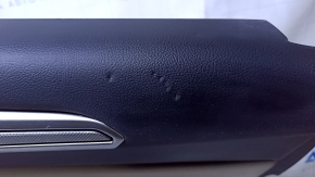Door trim card rear right Ford Fusion mk5 17-20 black with beige insert cloth, armrest black leather, molding gray structure, scratches, abrasions, dents, bumps