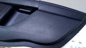 Door trim card rear right Ford Fusion mk5 17-20 black with beige insert cloth, armrest black leather, molding gray structure, scratches, abrasions, dents, bumps