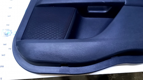 Door trim card rear right Ford Fusion mk5 17-20 black with beige insert cloth, armrest black leather, molding gray structure, scratches, abrasions, dents, bumps