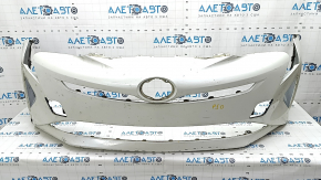 Front bumper bare Toyota Prius 50 16- white, dented, torn, scratches, dents