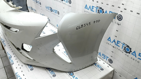 Front bumper bare Toyota Prius 50 16- white, dented, torn, scratches, dents