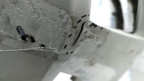 Front bumper bare Toyota Prius 50 16- white, dented, torn, scratches, dents