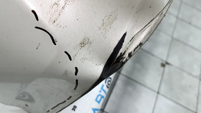 Front bumper bare Toyota Prius 50 16- white, dented, torn, scratches, dents